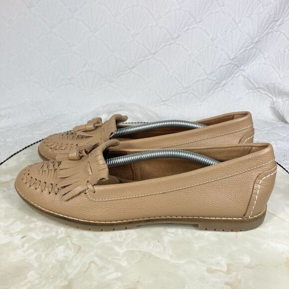 Sofft Loafers Womens Size 8.5 Tan Basket Weave Leather Slip On Comfort Shoes New - Picture 6 of 13